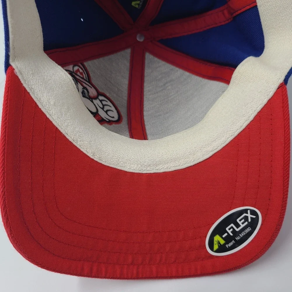Super Mario Hat (Seems L-XL) Flex Fitted‎ Wool Blend Video Game Blue Red Casual